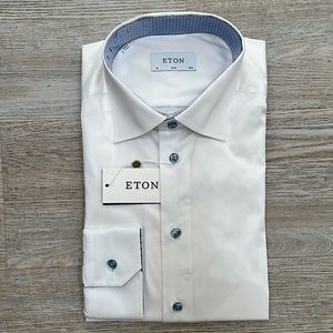 Men’s Eton dress shirt, white. 16.5inch neck